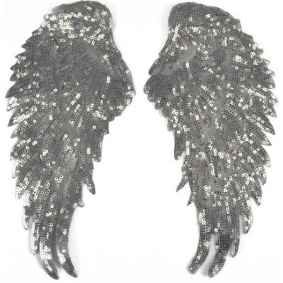 Takoy Nažehlovačka flitrovaná křídla 33,5 cm stříbrná – Zboží Dáma