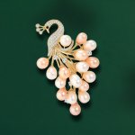 Éternelle brož se sladkovodními perlami Peacock páv B2178 zlatá – Zbozi.Blesk.cz