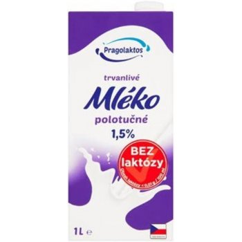 Pragolaktos Polotučné mléko bez laktózy 1,5% 1 l