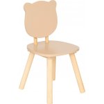 Atmosphera for kids Dětská dřevěná židlička nohy FJELLA medvěd béžová – Zboží Dáma