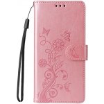 Embossing Pattern Motýl a květ růžové – Honor Magic 7 Lite – Zboží Živě