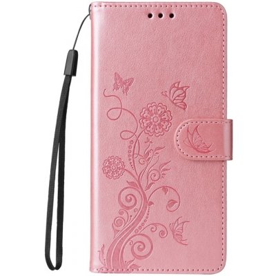 Embossing Pattern Motýl a květ růžové – Honor Magic 7 Lite – Zboží Živě
