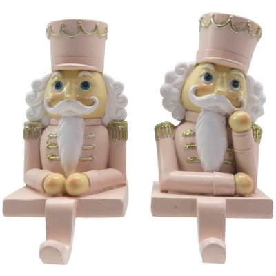 Clayre & Eef 2ks háček na vánoční punčochu Louskáček v růžovém - 7*6*12 cm – Hledejceny.cz