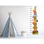 Nalepte.cz samolepka na zeď Dětský metr se zvířátky, rozměry 47 x 141 cm – Sleviste.cz