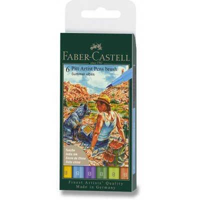 Popisovač Faber-Castell Pitt Artist Pen Brush 6 ks hrot B letní odstíny – Zboží Živě