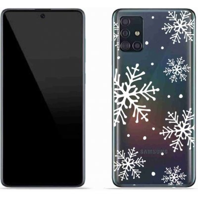 mmCase Gelové Samsung Galaxy A51 - bílé vločky na průhledném pozadí – Zbozi.Blesk.cz