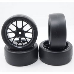 Yeah Racing Spec D CS Wheel Offset +3 Black w/Tire 4ks pro 1/10 Drift