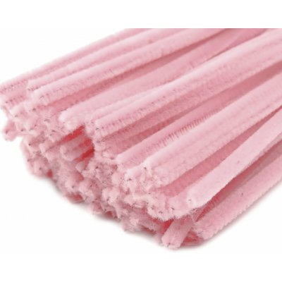 Chlupatý modelovací drát 160281/28, jednobarevná růžová nejsvětlejší, průměr 6mm, délka 30cm, (1 balení, 20 kusů) – Sleviste.cz