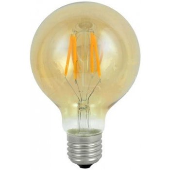 PremiumLED LED žárovka 4W G80 4xCOB Filament Retro Vintage Amber E27 320lm TEPLÁ bílá
