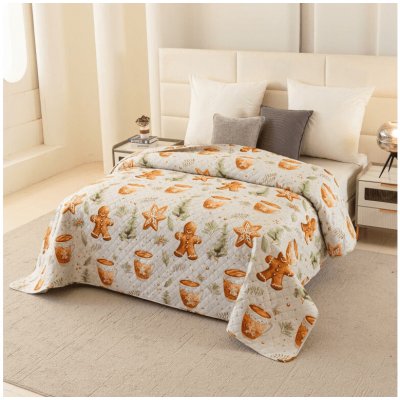 Textilomanie Přehoz na postel WINTER GINGERMAN, bílý 170 x 210 cm – Zboží Dáma
