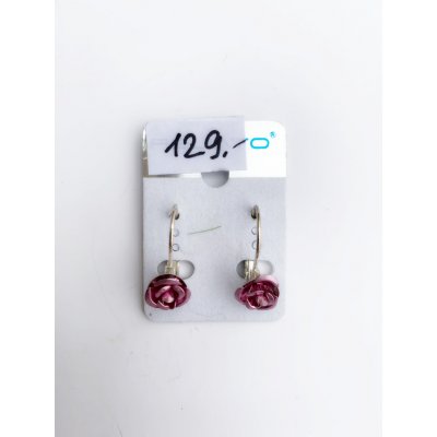 Fashion Jewelry náušnice růžička kovová růžová 4-a353 – Zboží Mobilmania