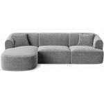 Cosmopolitan Design Rohová pohovka Campi Šedá sametová 256 cm, levá – Zbozi.Blesk.cz