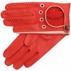 Rukavice, ochranné pomůcky Špongr Pánské kožené řidičské rukavice Preston jasně červené s břízově hnědými detaily