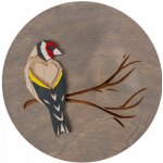 BeWooden Dřevěná dekorace na zeď Goldfinch Wooden Image – Hledejceny.cz