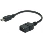Digitus Adaptérový kabel USB 2.0, OTG, typ mini B - A M/F, 0,2m, USB 2.0, bl AK-300310-002-S