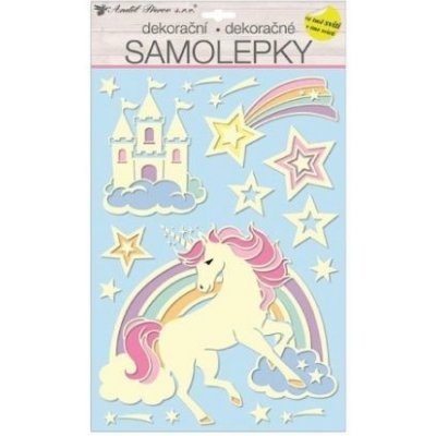 Anděl Samolepka na zeď - svítící ve tmě - Jednorožec - 41 x 25 cm - 15112 – Zboží Mobilmania