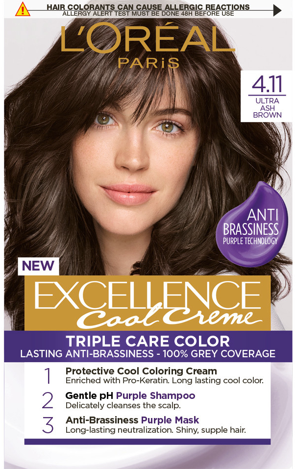 L\'Oréal Excellence Cool Creme 4.11 Ultra popelavá hnědá
