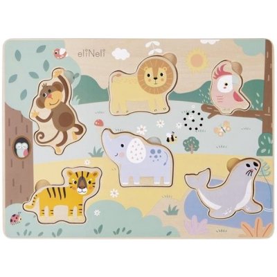 eliNeli vkládací puzzle se zvuky zvířátka v ZOO – Zboží Dáma