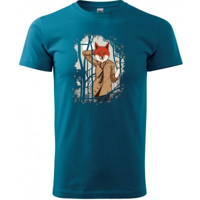 Fox in a shirt klasické pánské triko petrolejová – Zboží Mobilmania
