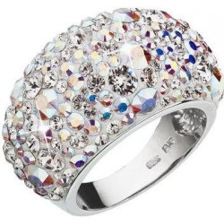 Evolution Group Stříbrný prsten s krystaly Swarovski crystaly ab 35028.2 AB efekt