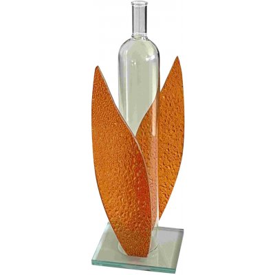 Skleněná váza na 1 květinu tulipán, oranžové listy – Hledejceny.cz
