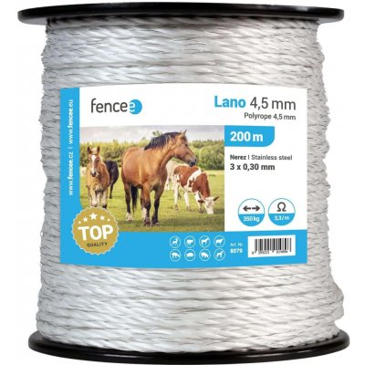 Fencee Lano pro elektrický ohradník průměr 4 5 mm 200 m bílé – Hledejceny.cz
