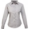Dámská košile Premier Workwear dámská popelínová košile s dlouhým rukávem stříbrná