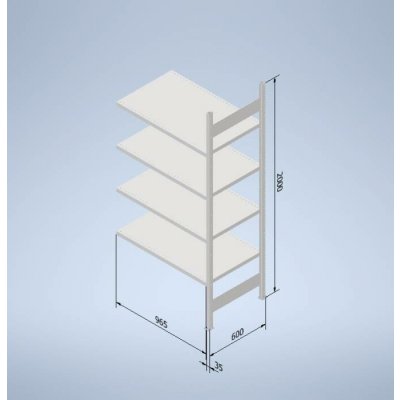 Stow Regál přídavný 2000 x 1000 x 600 mm 5 polic – Sleviste.cz