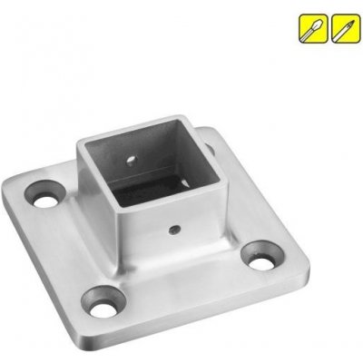 Feldmann Nerezová kotvící příruba zábradlí pro pr.40x40 mm 51240-240 vrchní kotvení, 92x92 x 8 mm 51240-240 – Hledejceny.cz
