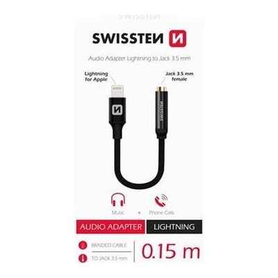 Swissten adaptér LIGH /JACK (F) 0,15m, černá – Zboží Mobilmania