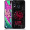 Pouzdro a kryt na mobilní telefon Samsung Pouzdro Head Case Samsung Galaxy A40 Hra o trůny Sigils Targaryen Fire and Blood