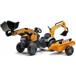 FALK Šlapací traktor Case IH Beckhoe s nakladačem rypadlem a vlečkou – Zboží Dáma