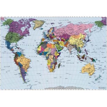 Komar 4-050 Fototapeta World Map Rozměr 270 x 188 cm