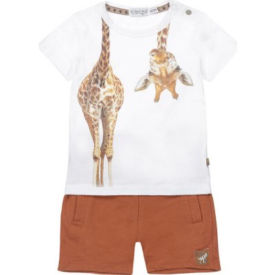 Dirkje set 2.d. tričko kr. rukáv + kalhoty krukáv bílá žirafa kluk