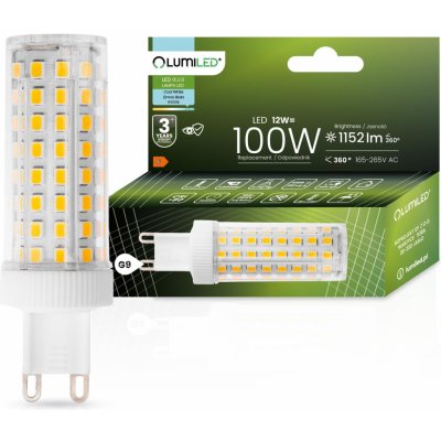 Lumiled LED žárovka LED G9 corn 12W = 100W 1152lm 6500K Studená bílá 360° – Hledejceny.cz