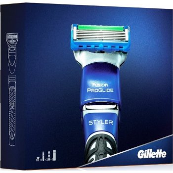 Gillette Fusion ProGlide Power Styler holící strojek + zastřihovací hřebínky 3 ks + Fusion hydratační gel na holení 200 ml dárková sada