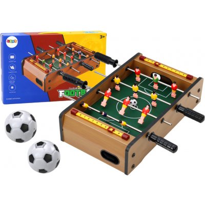 LEAN Toys Mini dřevěný stolní fotbal 36 cm x 21,5 cm x 9 cm