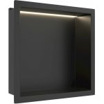 CERANO - Zápustná polička/nika do obkladu s LED osvětlením - černá matná - 30x30x10 cm – Zboží Mobilmania