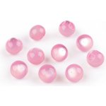 Perla k našití / knoflík kočičí oko Ø11 mm Varianta: 2 růžová sv., Balení: 10 ks – Hledejceny.cz