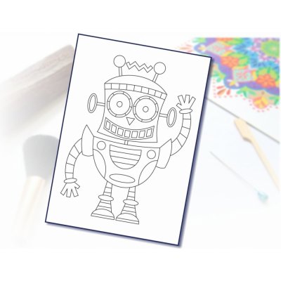 Radost v písku Šablona na pískování robot A5 148 x 210 mm – Zbozi.Blesk.cz