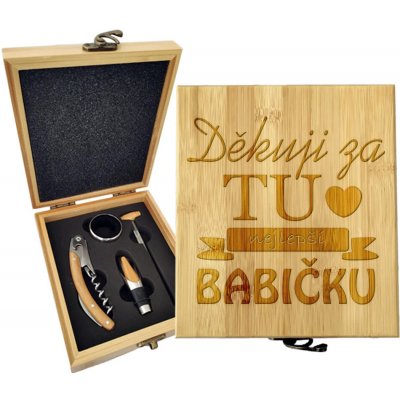 Sablio Dárková sada na víno Děkuji za tu nejlepší babičku: 147×168×49 mm – Hledejceny.cz