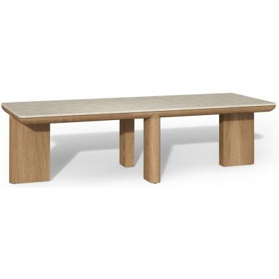 Tribu Nízký stolek Amanu, obdélníkový 155x58x42 cm, rám teak, deska keramika dekor sabbia – Hledejceny.cz