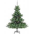 Vidaxl Umělý vánoční stromek normandská jedle LED a koule zelený 210cm 3077733 HangarStore.cz