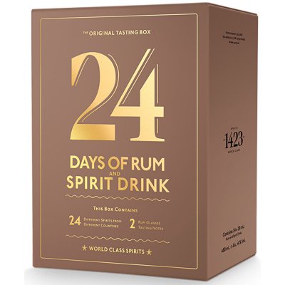 1423 World Class Spirit Rumový adventní kalendář 41,3% 24 x 0,02 l (dárkové balení 2 sklenice) – Zboží Dáma