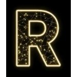 Eco Fix 2D LED světelné písmeno R, 94 × 123 × 3 cm, teple bílá, závěsná, 3D tisk – Hledejceny.cz