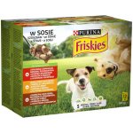 Friskies Adult hovězí kuře jehněčí ve šťávě 12 x 100 g – Sleviste.cz