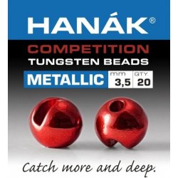 Hanák Tungstenové kuličky Competition Metallic+ červená 3mm 20ks