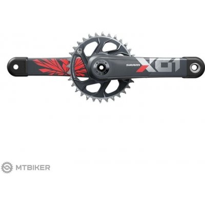 SRAM X01 Eagle Boost Carbon kliky, 165 mm, 32T, 1x12, červená – Zboží Dáma