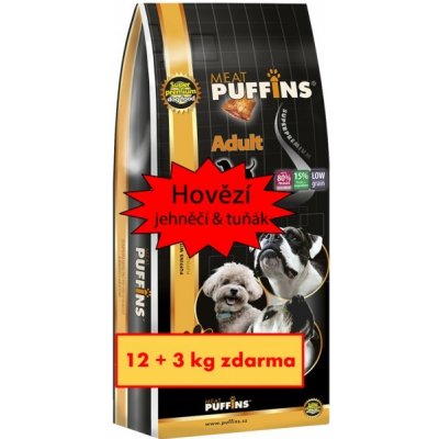 Puffins Dog Adult Beef 15 kg – Zboží Dáma