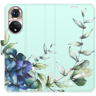 Pouzdro iSaprio Flip s kapsičkami na karty - Blue Flowers Honor 50 / Huawei Nova 9 – Zboží Mobilmania